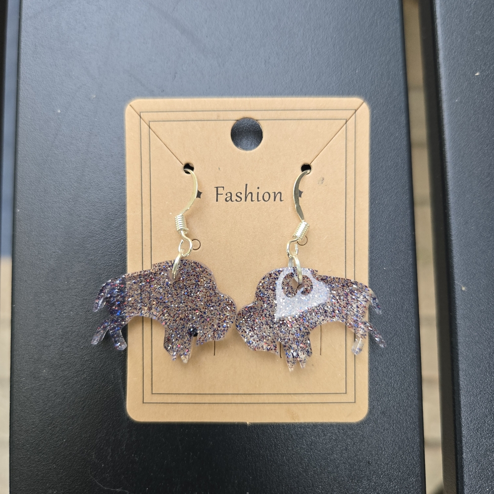 Glitter Buffalo Earrings